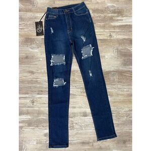 BOB Skinny Fit Jeans Stretch High Rise Distressed Women’s Sz 7/8